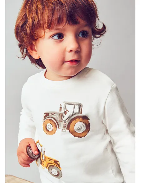 Camiseta m/l "play" tractor - Nata      