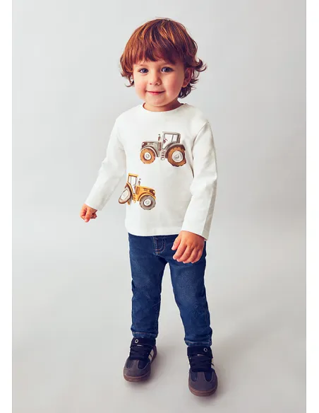 Camiseta m/l "play" tractor - Nata      