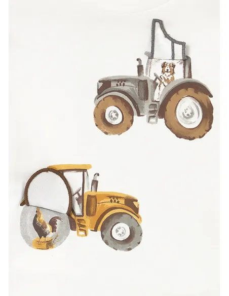 Camiseta m/l "play" tractor - Nata      