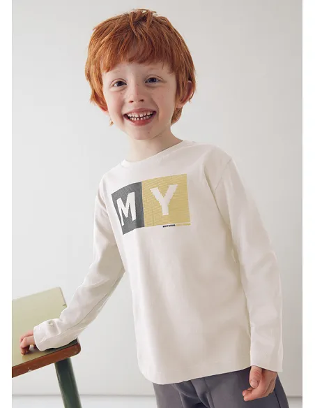 Camiseta m/l basica - Nata    | MAYORAL