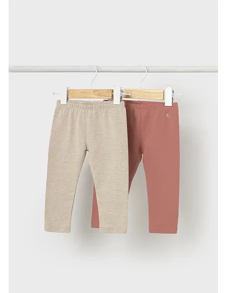 Set 2 leggings basicos - Arcilla   | MAYORAL