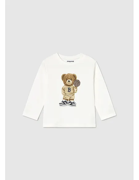 Camiseta m/l oso - Nata    | MAYORAL