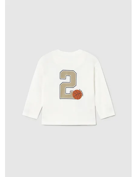 Camiseta m/l "basket" - Nata    | MAYORAL