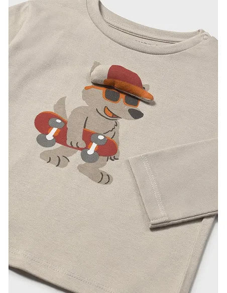 Camiseta m/l aplique animal - Chai    | MAYORAL