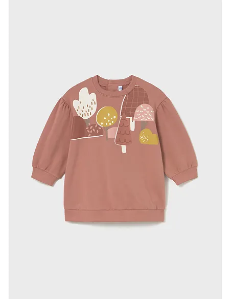 Vestido felpa grafica - Arcilla   | MAYORAL