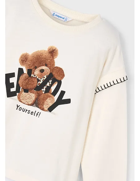 Camiseta m/l oso - Macchiato  | MAYORAL