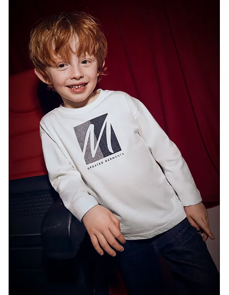 Camiseta m/l aplique - Nata    | MAYORAL