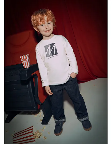 Camiseta m/l aplique - Nata    | MAYORAL