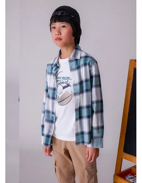 Camisa m/l cuadros - Pino    | MAYORAL