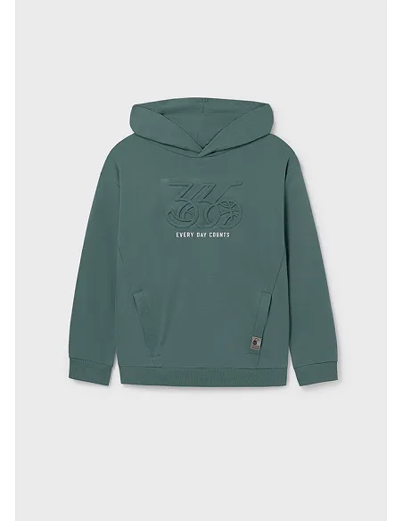 Pullover embossed con capucha - Pino    | MAYORAL