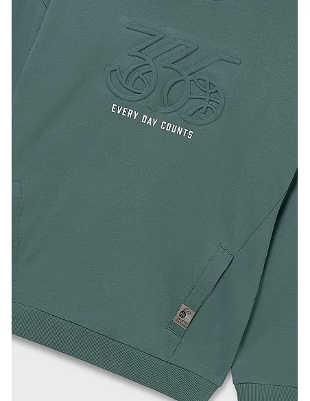 Pullover embossed con capucha - Pino    | MAYORAL