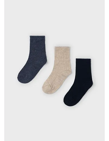 Set 3 calcetines lisos - Marino   | MAYORAL