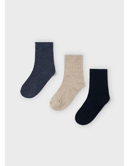 Set 3 calcetines lisos - Marino   | MAYORAL