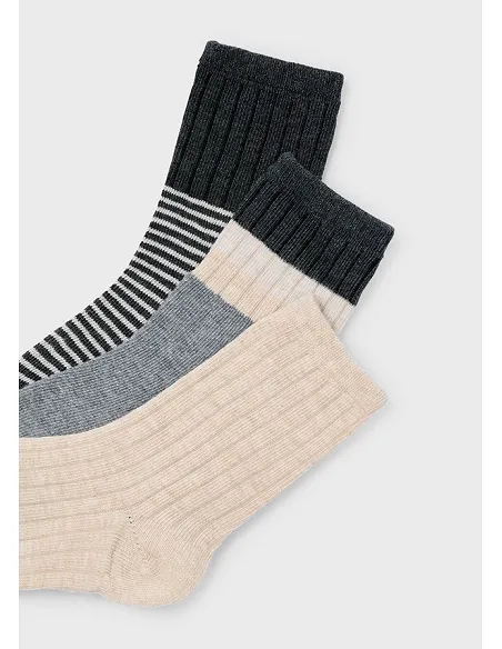 Set 3 calcetines - Beige vig  | MAYORAL