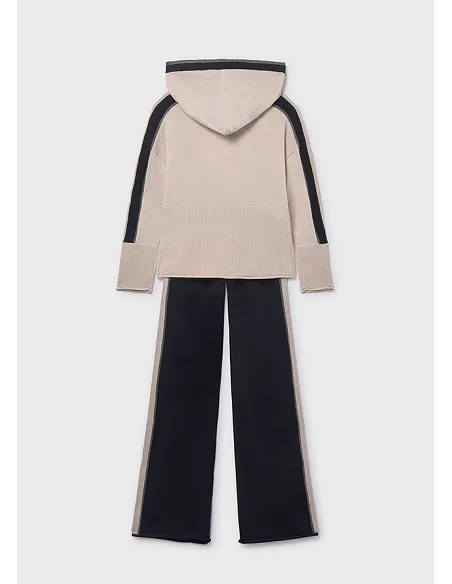 Con. pantalon tricot capucha - Negro     