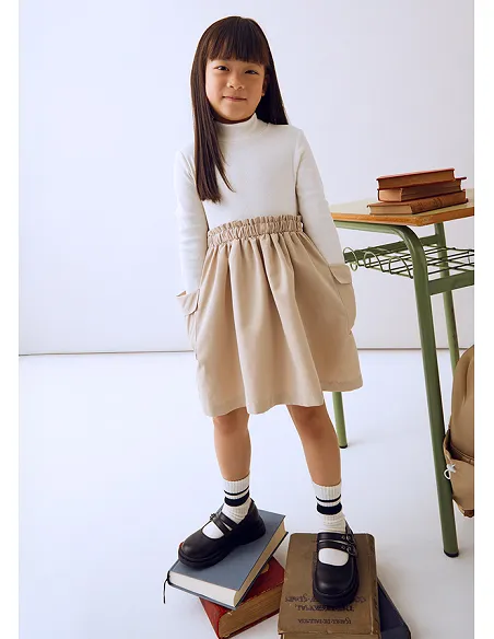 Vestido combinado cargo - Arena     