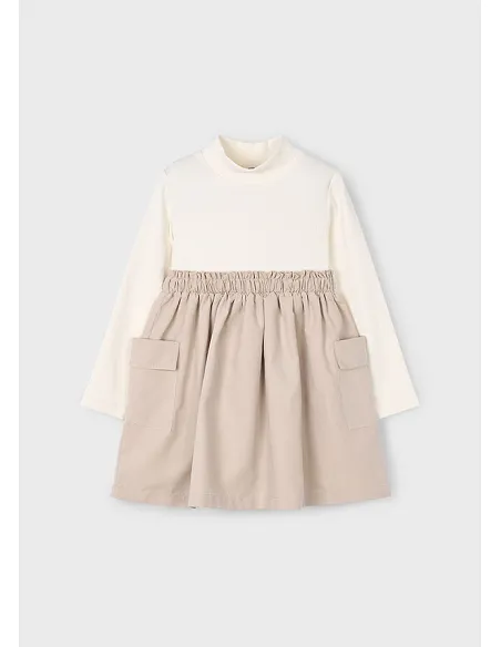 Vestido combinado cargo - Arena     