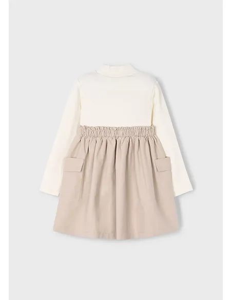 Vestido combinado cargo - Arena     