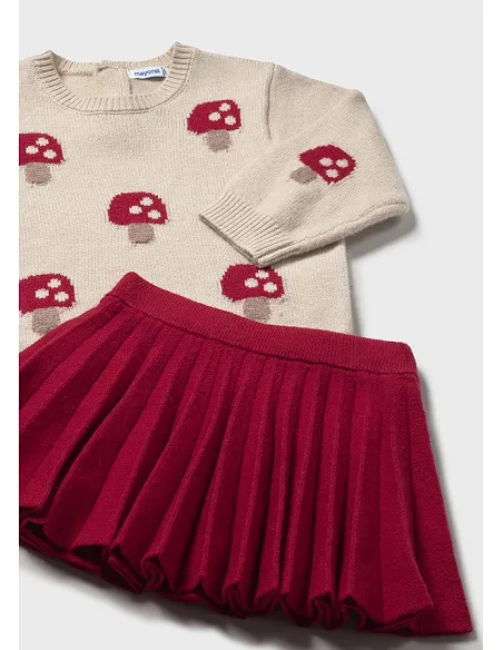 Conj. falda tricot - Rojo      