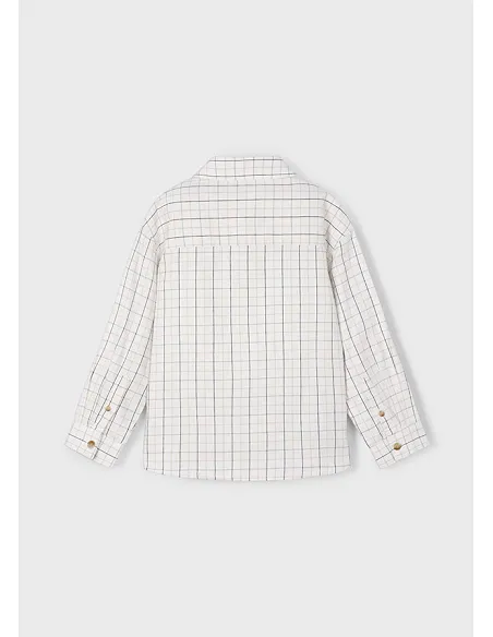 Camisa m/l cuadros - Nata      