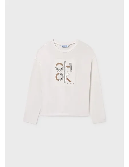 Camiseta m/l ok - Nata      