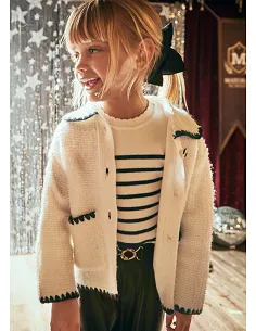 Chaqueta tricot bucles - Almendra  