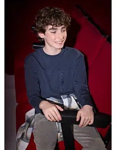 Camiseta m/l bolsillo - Marino    