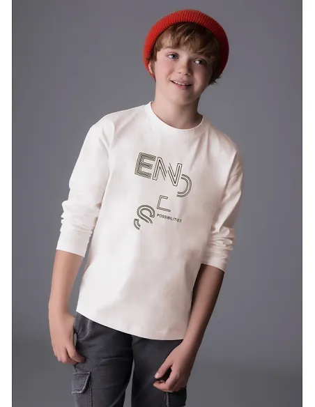 Camiseta m/l basica - Nata    | MAYORAL