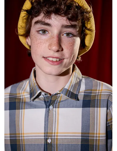 Camisa m/l cuadros - Marino    