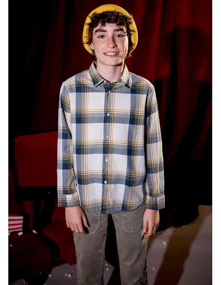 Camisa m/l cuadros - Marino    