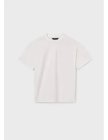 Camiseta m/c print relieve - Nata    | MAYORAL