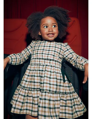 Vestido cuadros - Negro     