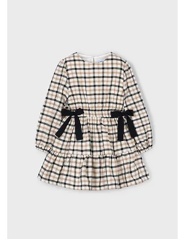 Vestido cuadros - Negro     