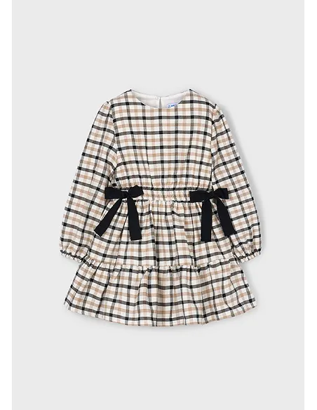 Vestido cuadros - Negro     