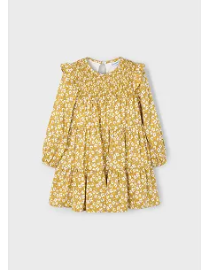 Vestido viella estampado - Mostaza   