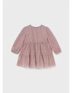 Vestido tul flocado - Cuarzo    