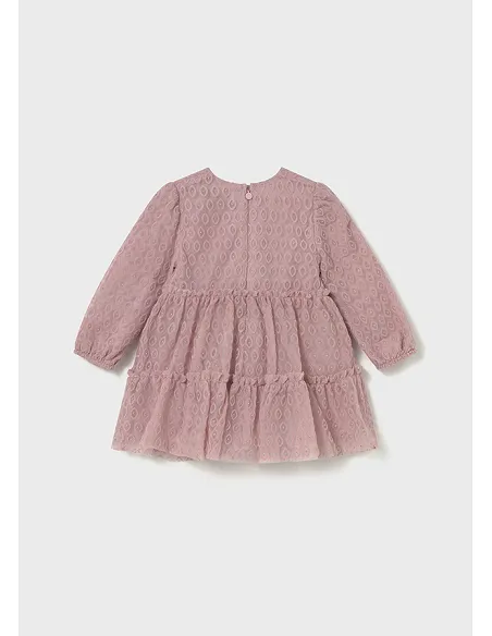 Vestido tul flocado - Cuarzo    