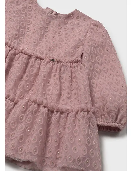 Vestido tul flocado - Cuarzo    