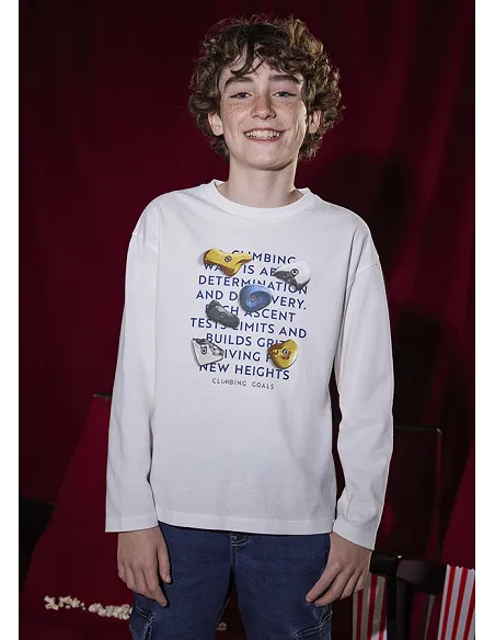 Camiseta m/l print hd - Nata-rocod