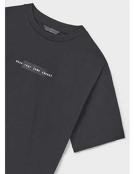 Camiseta m/c print relieve - Negro     