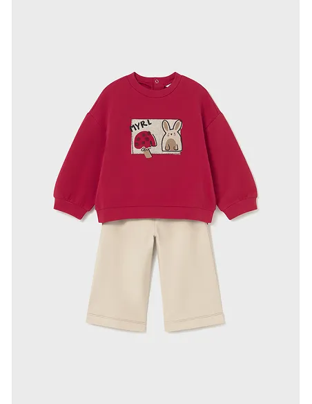 Conj. pantalon largo - Rojo      