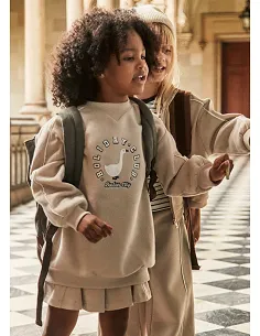 Vestido felpa bandas - Avellana  