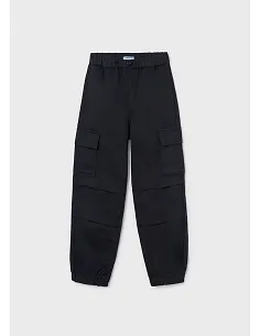 Pantalon largo parachute - Negro     