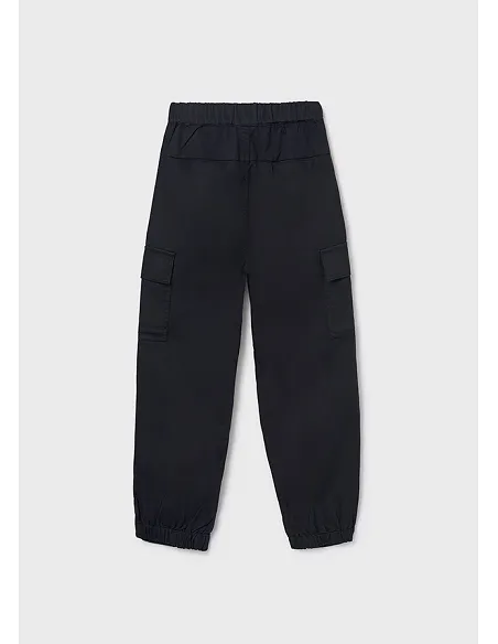 Pantalon largo parachute - Negro     