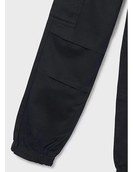 Pantalon largo parachute - Negro     