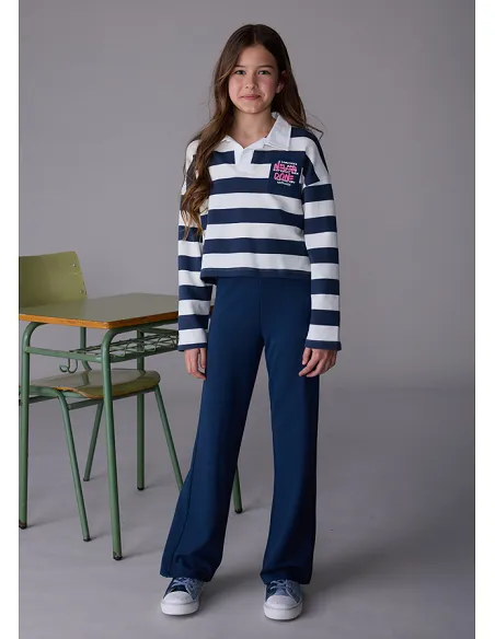 Con. pantalon largo polo - Petroleo  