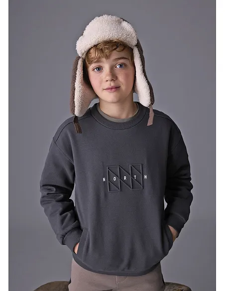 Pullover embossed sin capucha - Sombra    