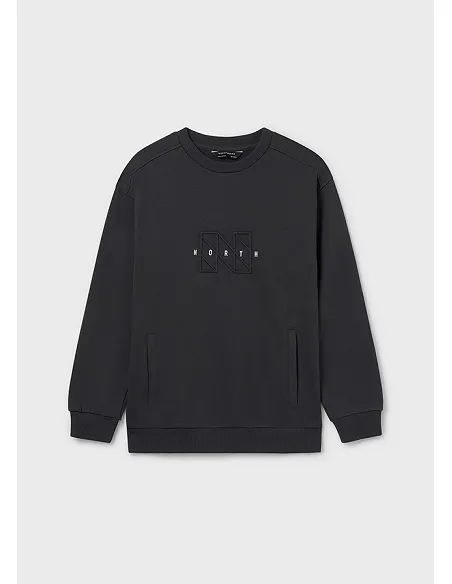 Pullover embossed sin capucha - Sombra    