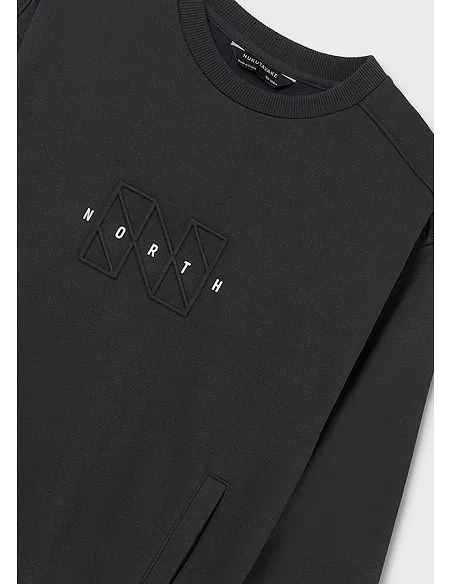 Pullover embossed sin capucha - Sombra    