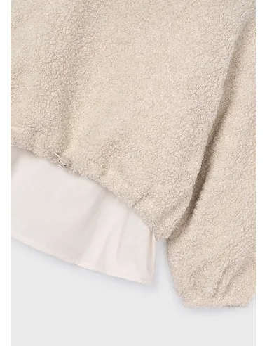 Pullover combinado borrego - Almendra  